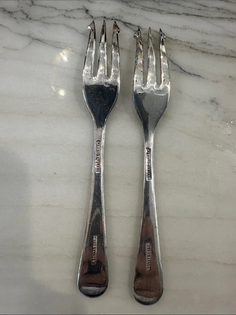 Antique EPNS Pickle Forks; Made in England Silver Plated - Set of 2, Silver